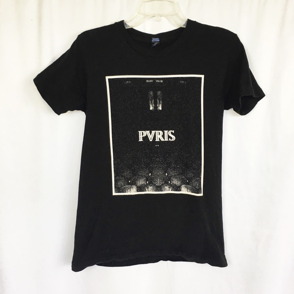 Pvris black cotton graphic band tee S - Picture 1 of 5